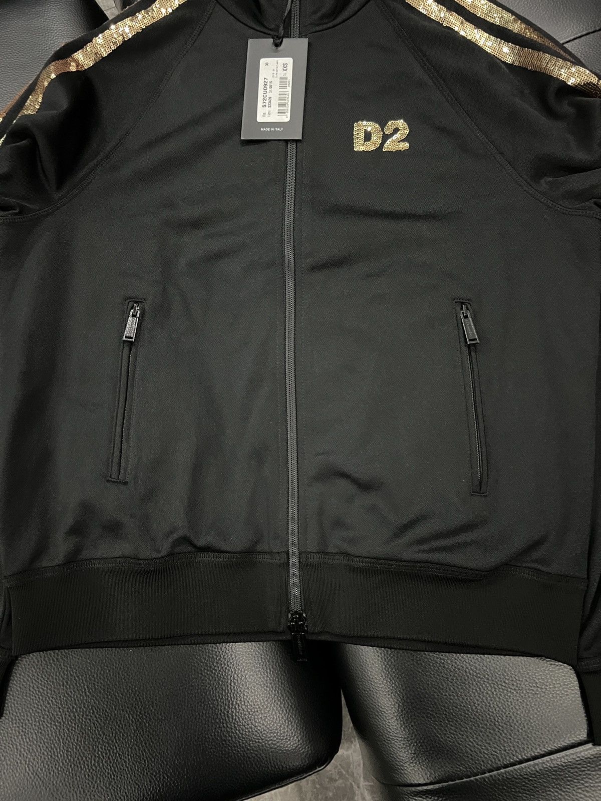 Dsquared2 Dsquared2 2018 D2 Striped Sequin Zip-Up Jacket Size US XXS / EU 40 - 4 Thumbnail