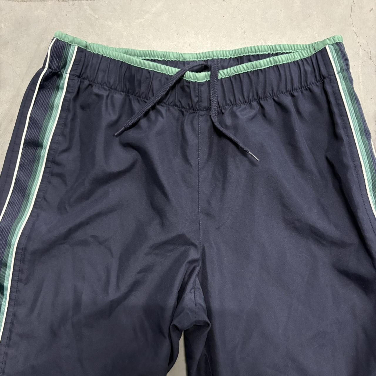Vintage Crazy Vintage Y2K/2000s Baggy Navy Blue Striped Track pants with adjustable Waistband! Size US 32 / EU 48 - 3 Thumbnail
