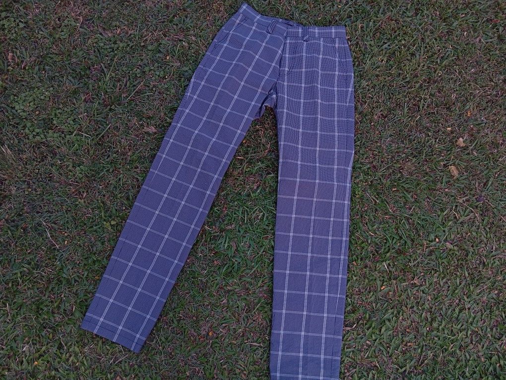 Paradise Paradiso 🦜Checkered Golf Pants 🏌️⛳ Size US 28 / EU 44 - 2 Thumbnail