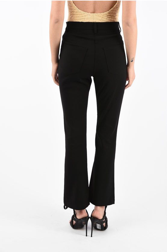 Off-White o1mle0425 Crapped Five Pocket Trouser Pant in Black Size 27" / US 4 / IT 40 - 2 Thumbnail