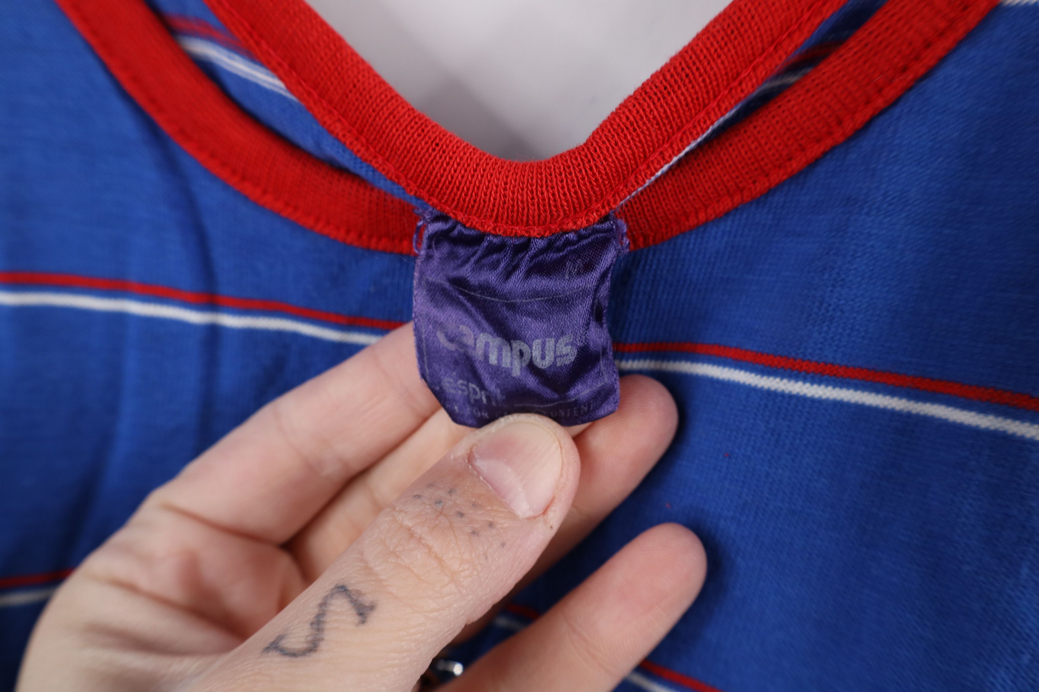 Esprit × Vintage Vintage 70s 80s Esprit Knit Tank Top T-Shirt Blue USA Size M / US 6-8 / IT 42-44 - 4 Thumbnail