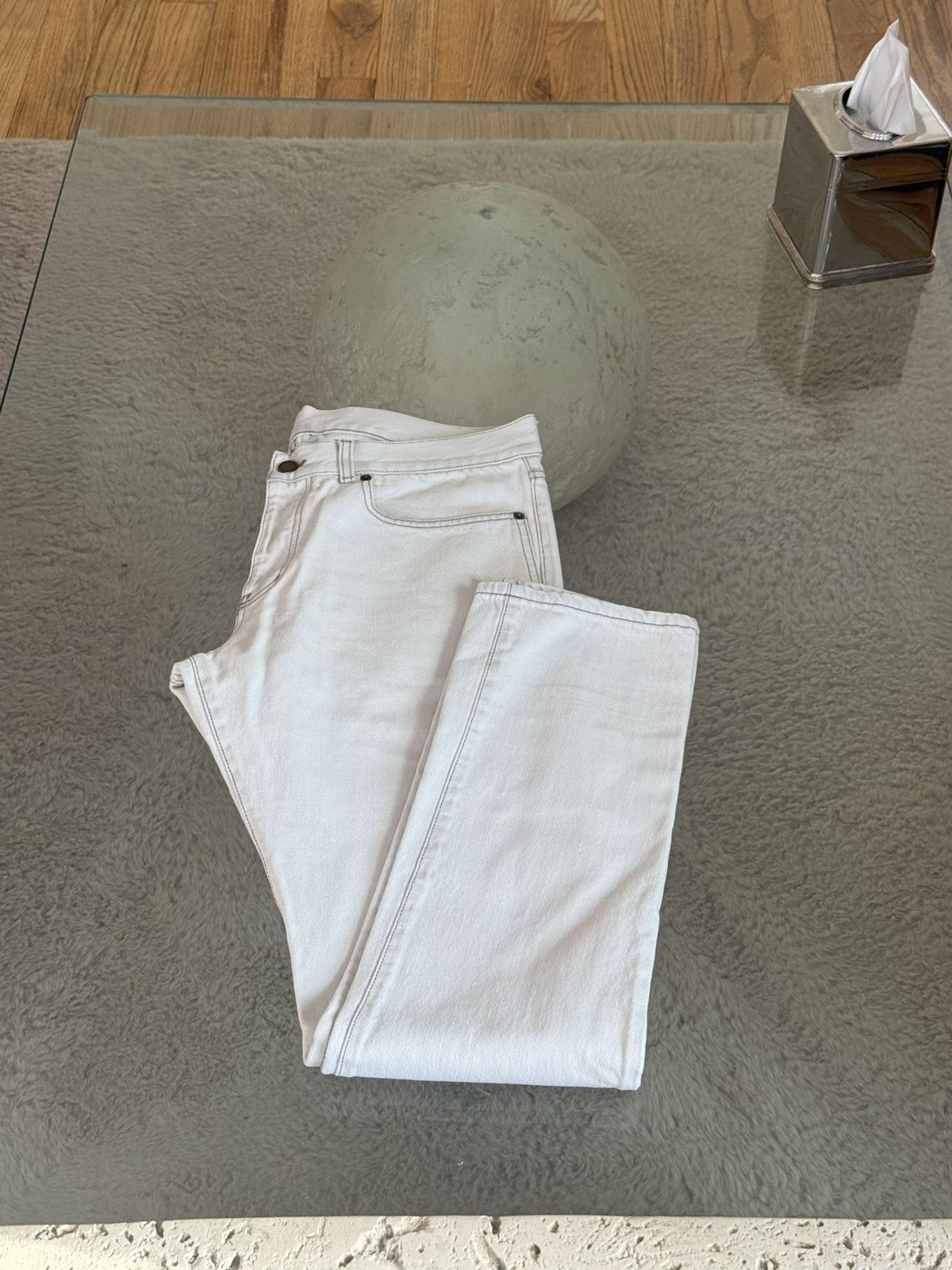 Saint Laurent Paris D18 M/SL - LW White Denim in 34 Size US 34 / EU 50 - 2 Thumbnail