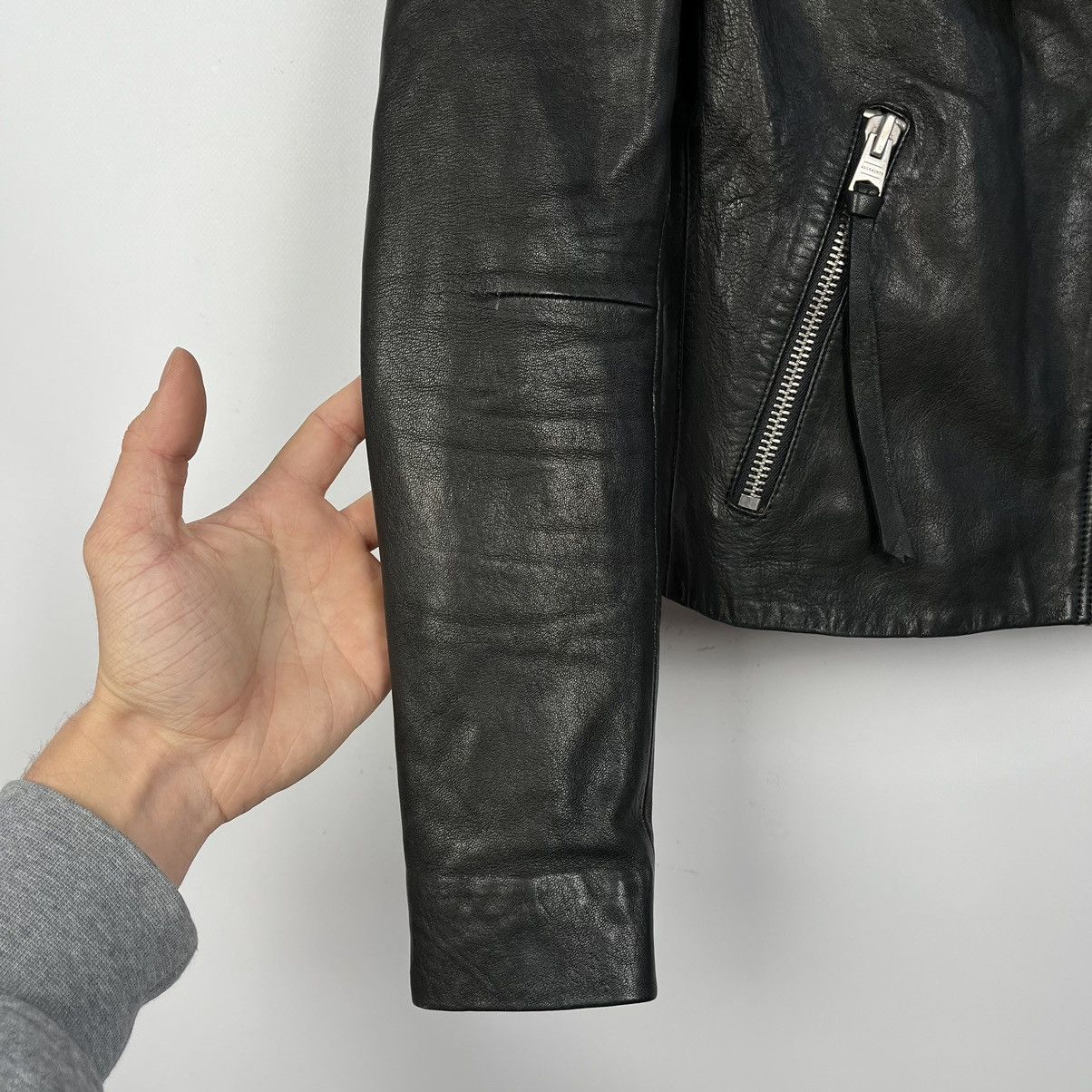 Allsaints Ladies AllSaints Dalby Biker black leather jacket Size XS / US 0-2 / IT 36-38 - 14 Thumbnail