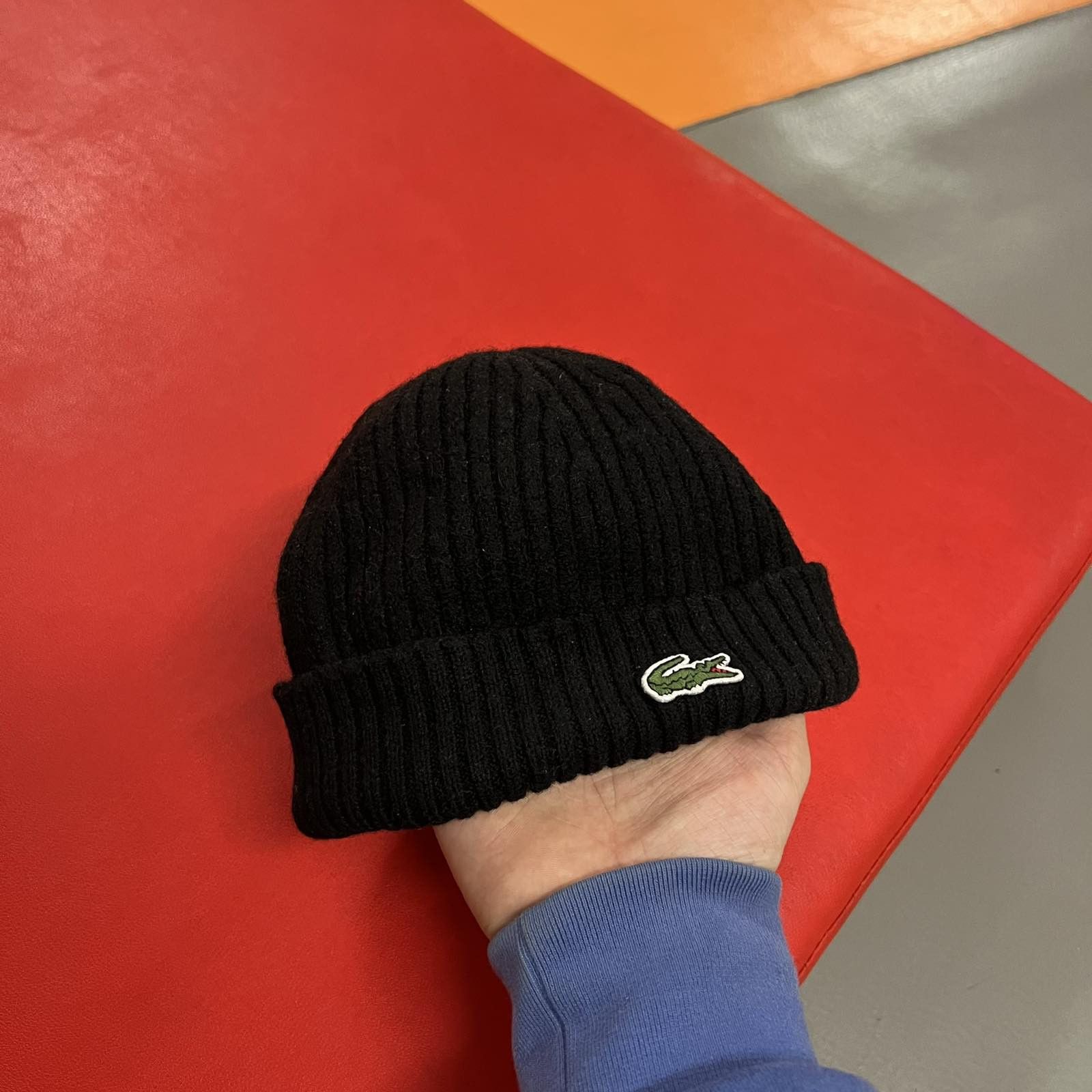 Lacoste × Vintage Lacoste Beanie Black Winter Wool Skate Y2k opium Size ONE SIZE - 1 Thumbnail