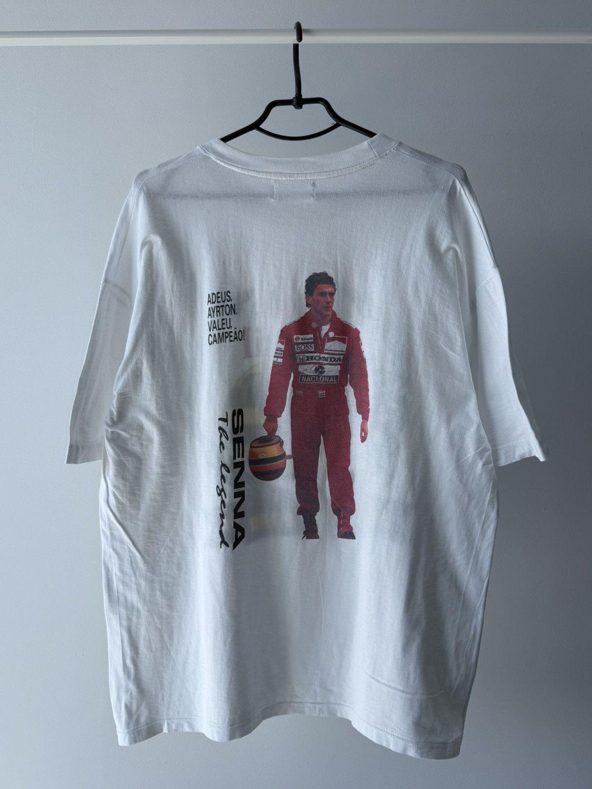 Vintage Vintage 90s Ayrton Senna Racing T-Shirt Tee Size US XL / EU 56 / 4 - 2 Thumbnail