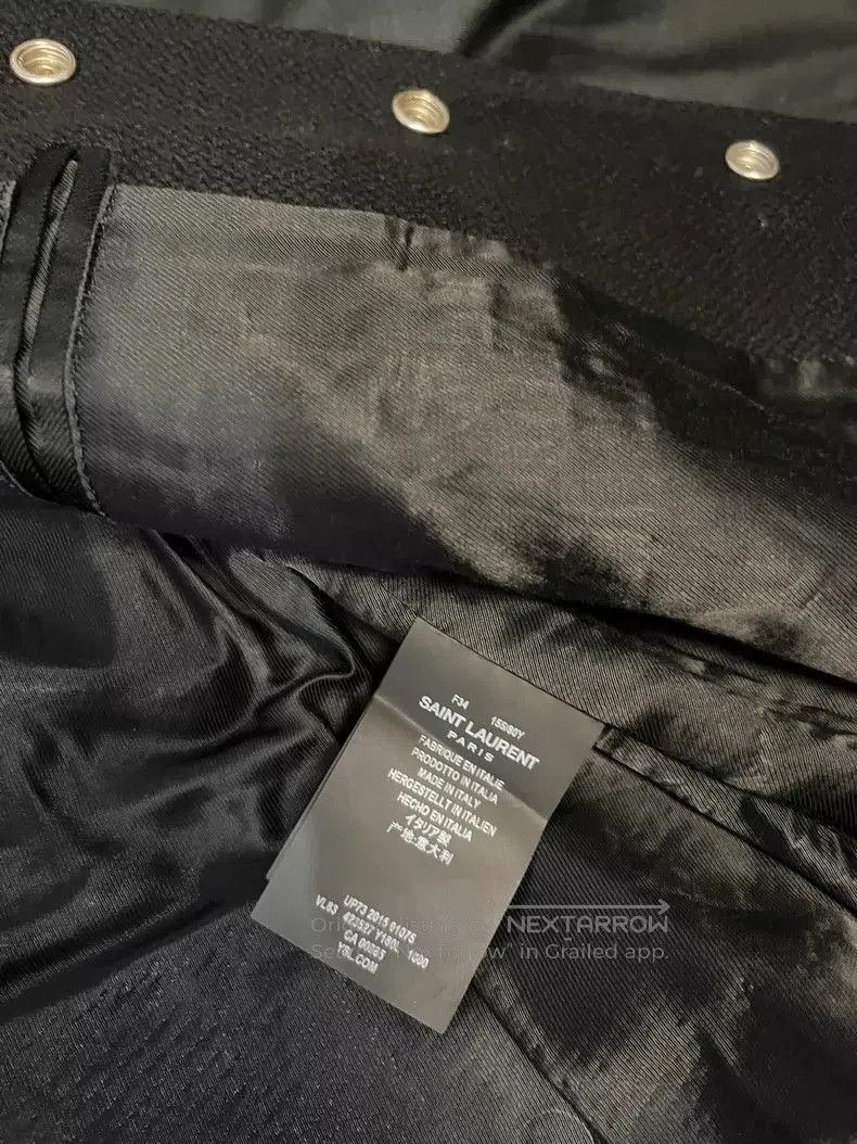 Yves Saint Laurent YSL Wool Leather Sleeve Varsity Jacket. Size US M / EU 48-50 / 2 - 2 Thumbnail
