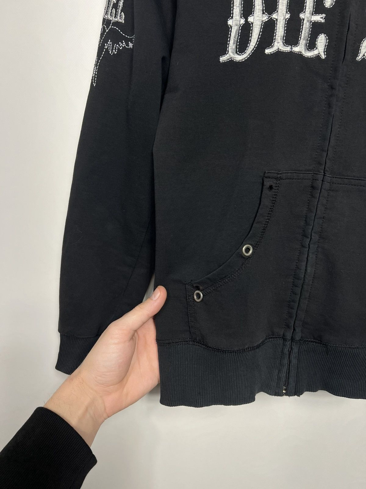 Diesel Vintage Diesel Embroidered Logo Zip Hoodie Size M Size M / US 6-8 / IT 42-44 - 6 Thumbnail