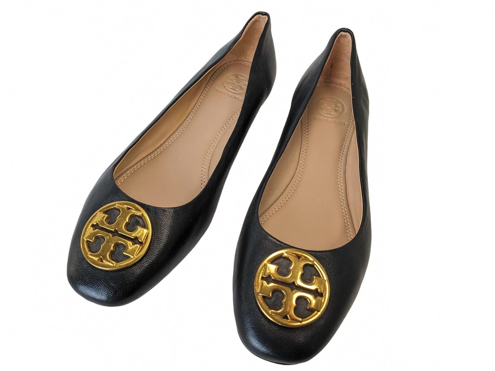 Tory Burch China Flats Women Black Leather Shoes Us 8