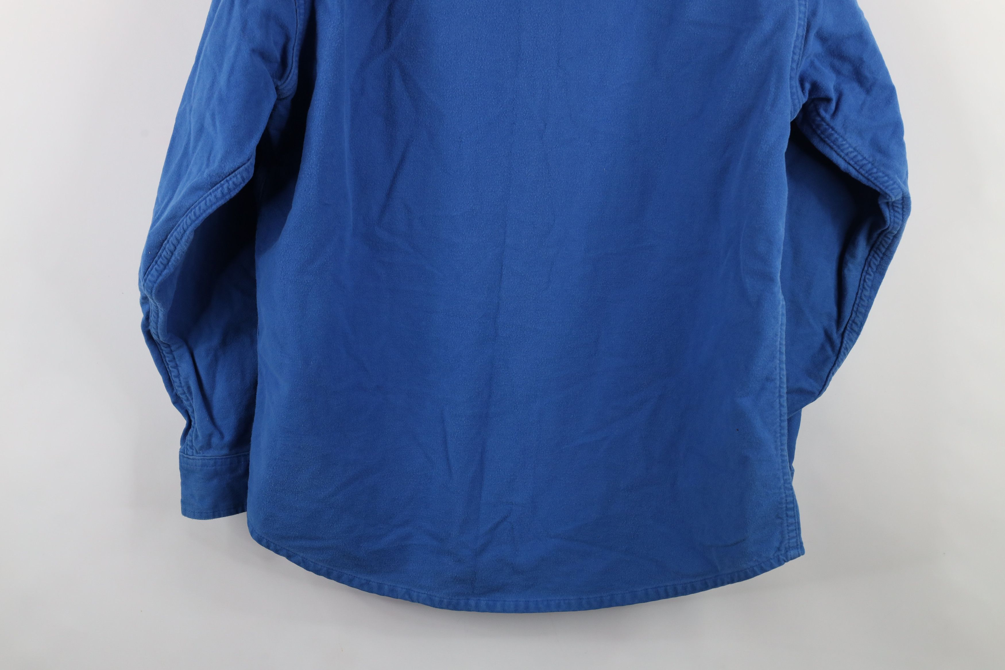 Vintage Vintage 90s Streetwear Cloth Collared Button Shirt Blue Size US L / EU 52-54 / 3 - 12 Thumbnail