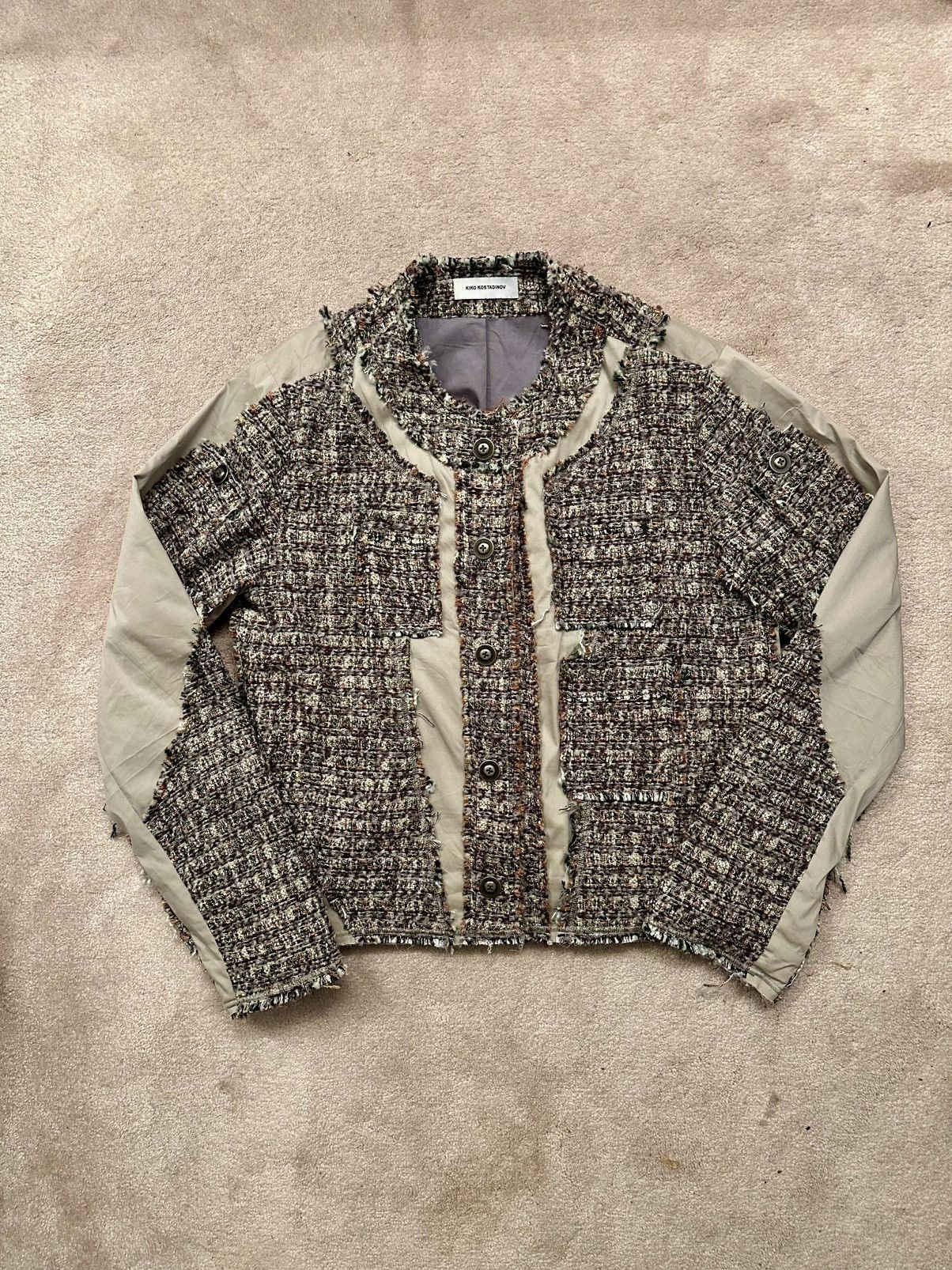 Kiko Kostadinov Kiko Kostadinov Aomnium Tweed Patchwork Jacket 48 Size US M / EU 48-50 / 2 - 1 Thumbnail