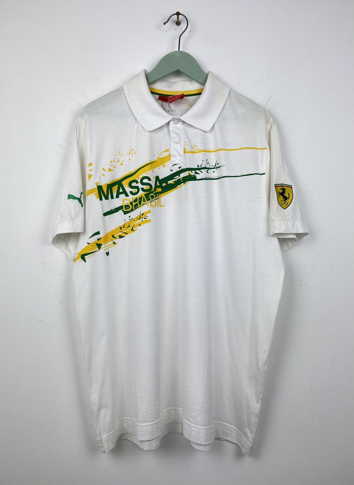 Puma Puma Ferrari Felipe Massa Brasil Polo Shirt F1 BMW Audi Size US XL / EU 56 / 4 - 1 Thumbnail