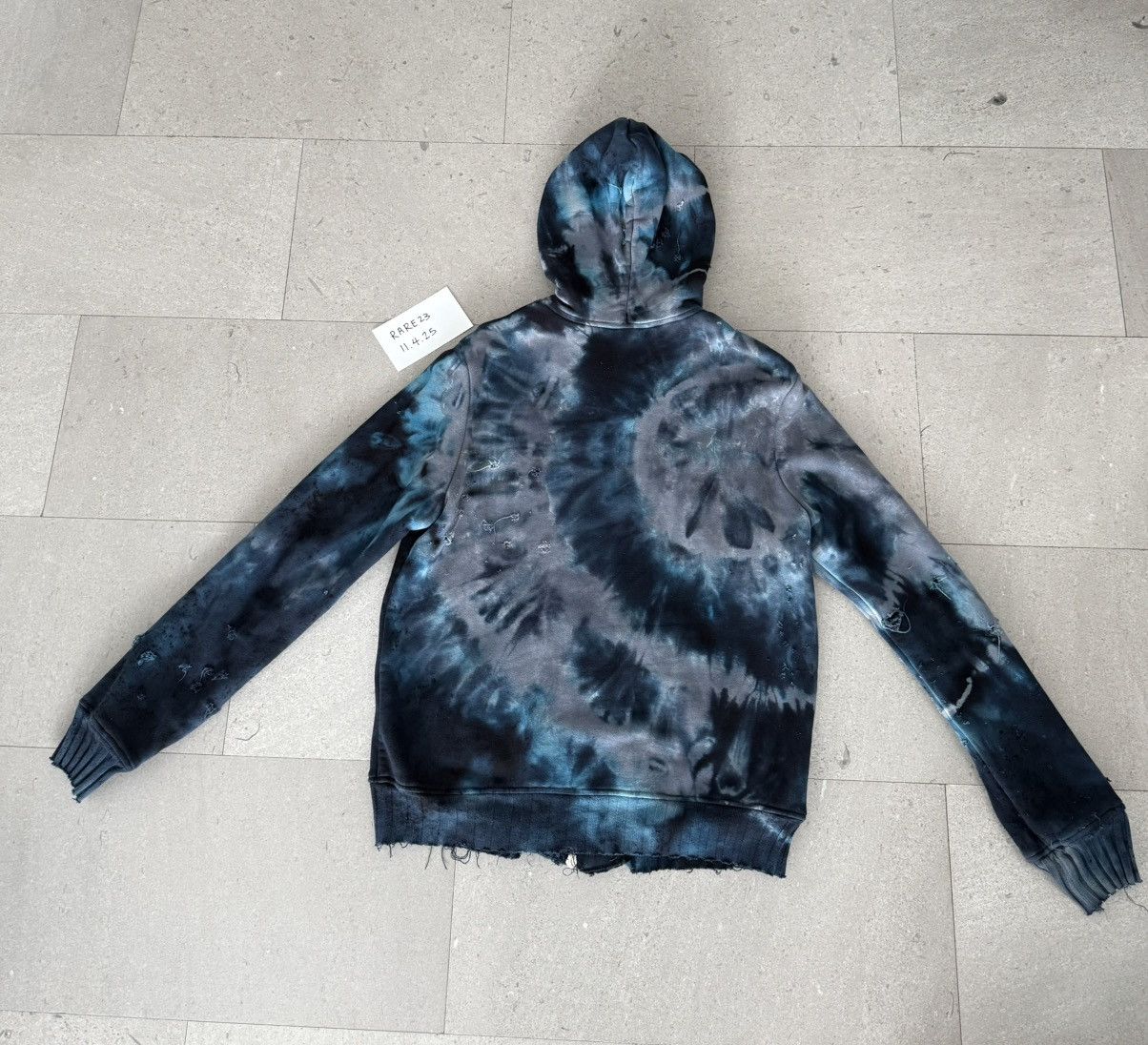 Amiri Amiri Navy Blue Dye Scattering Zip Hoodie Size US XL / EU 56 / 4 - 3 Thumbnail