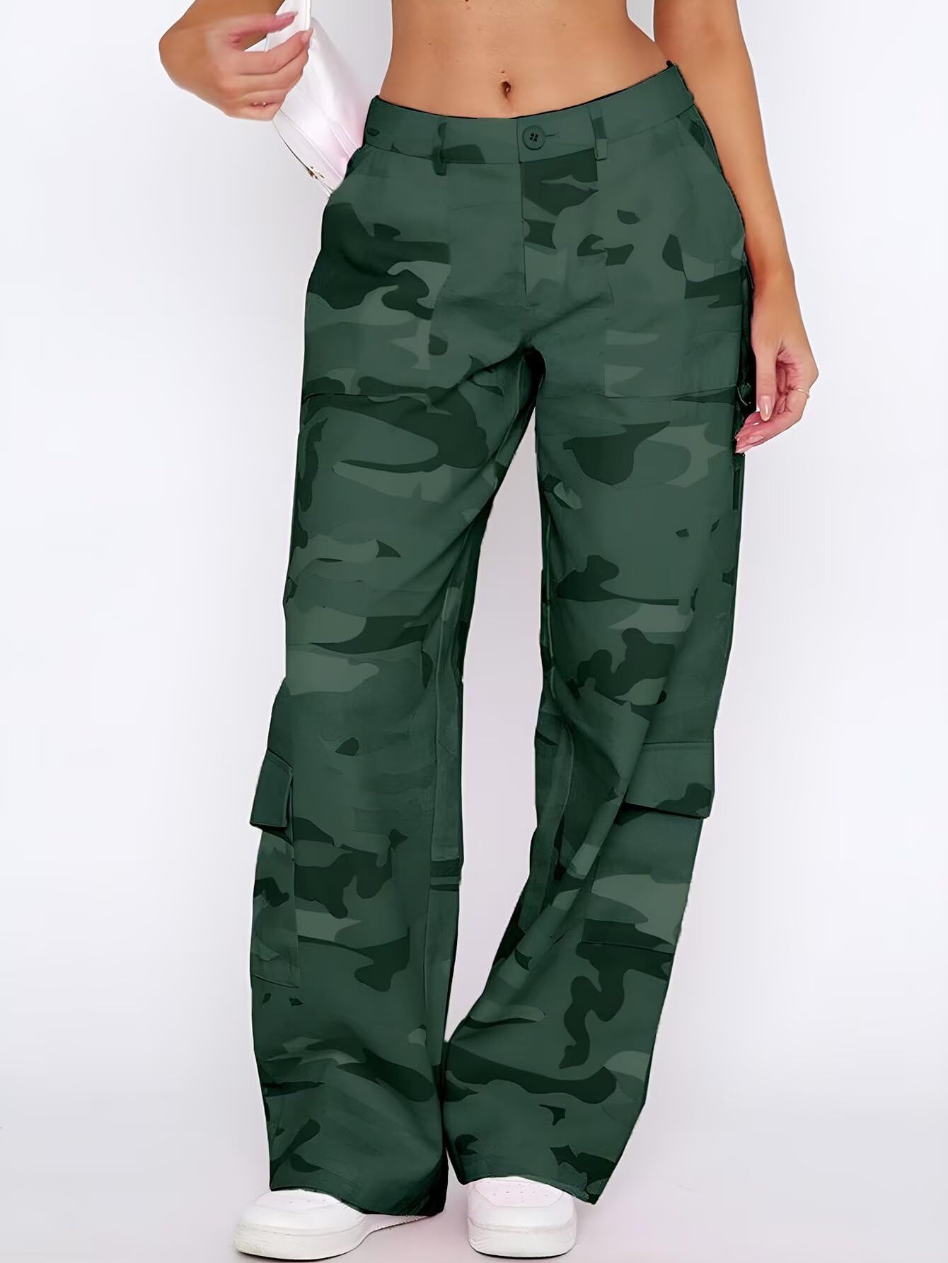 Other Women Baggy Wide Leg Mid Waist Causal Y2K Pants with Pockets Size US 34 / EU 50 - 1 Thumbnail