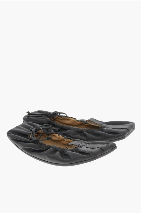 Leather Ballet Flat with Square Toe
