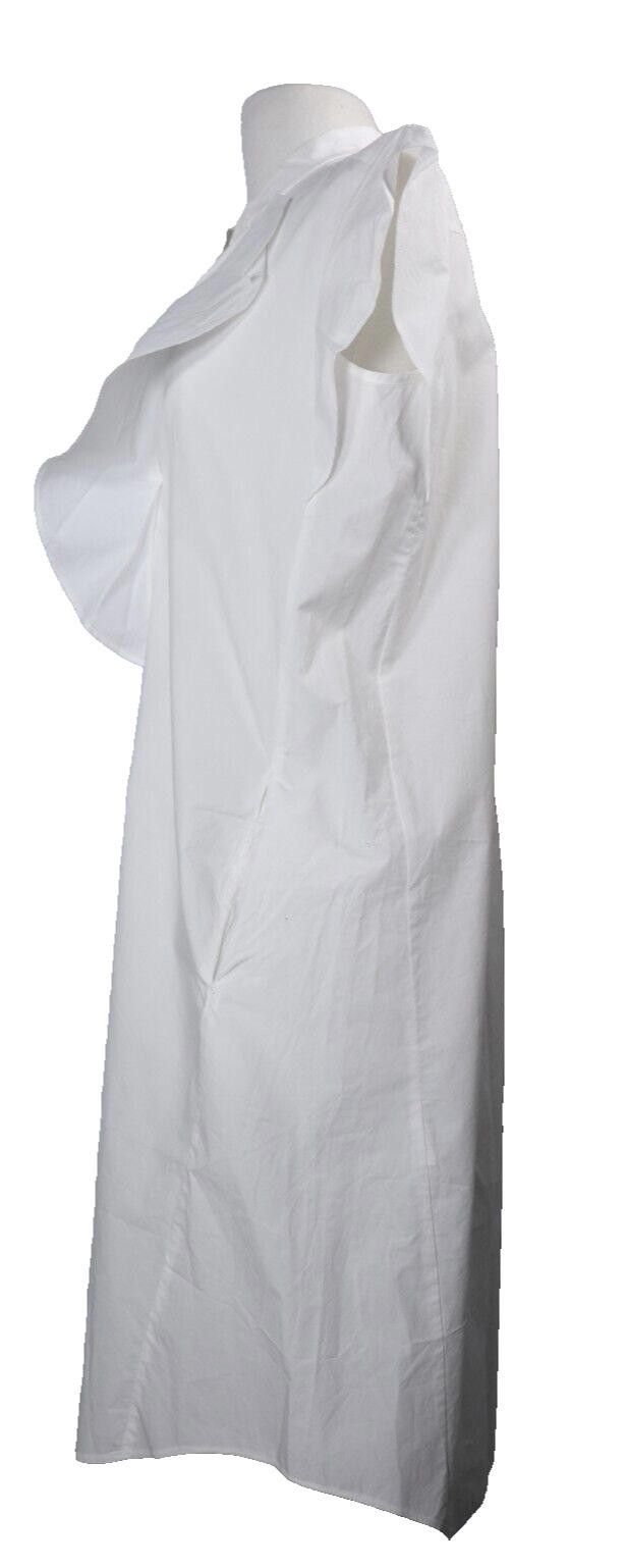 Designer Luisa Cerano US4 White Poplin Shirt Dress Button Up Mini Size S / US 4 / IT 40 - 9 Thumbnail