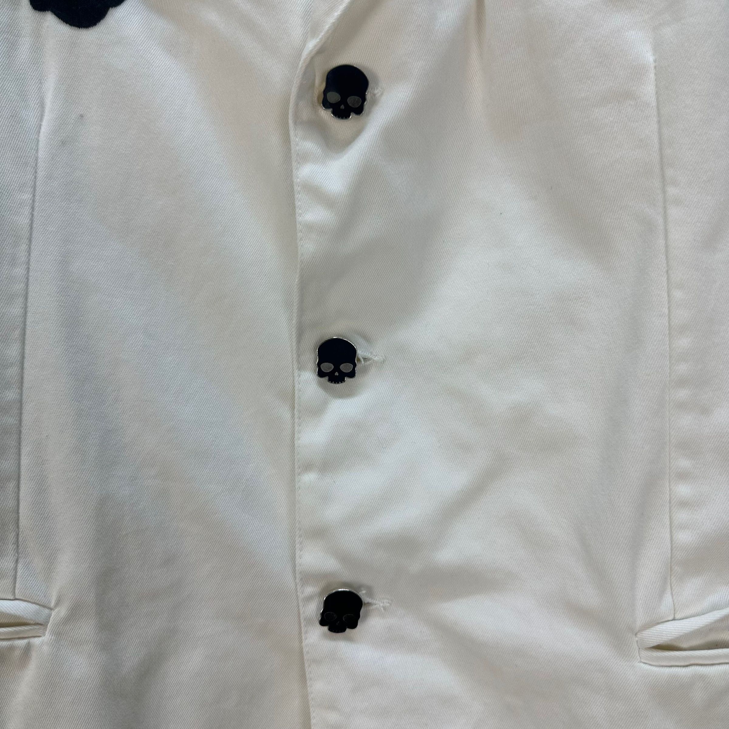HYDROGEN HYDROGEN GIACCA DENIM SKULL BUTTON CASUAL JACKET #8184-210 Size US M / EU 48-50 / 2 - 3 Thumbnail