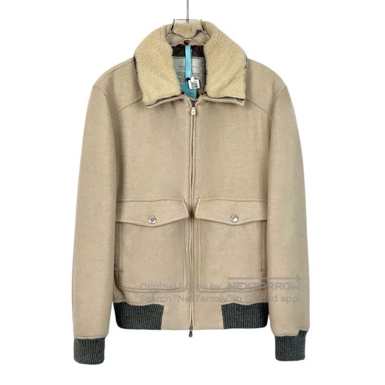 Brunello Cucinelli Brunello Cucinelli Beige collar cashmere zipper jacket Size US XS / EU 42 / 0 - 1 Thumbnail