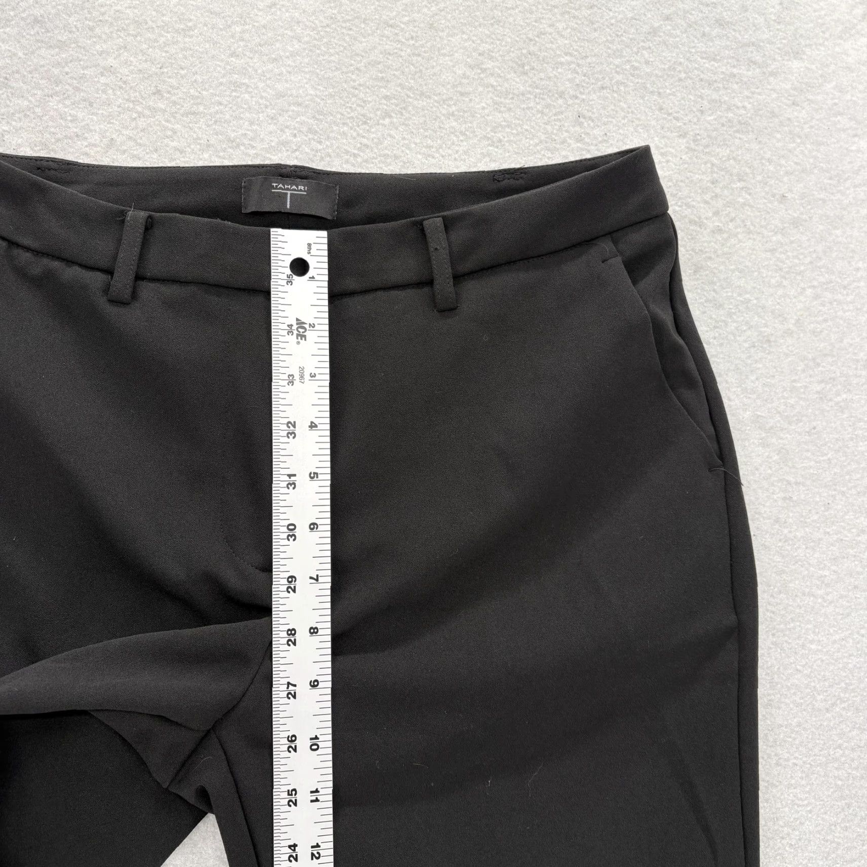 Vintage Tahari Dress Pants Womens 8 Black Slim Straight Leg Stretch Office Work Career Size 30" / US 8 / IT 44 - 7 Thumbnail