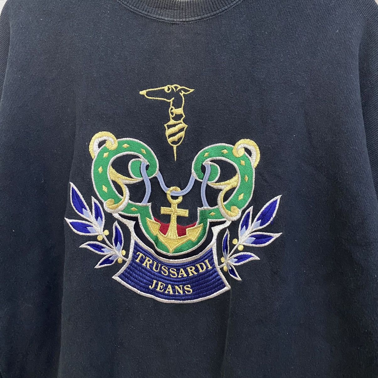 Trussardi × Vintage Vintage Trussardi Jeans Sweatshirt Crewneck Embroidery Size US M / EU 48-50 / 2 - 5 Thumbnail