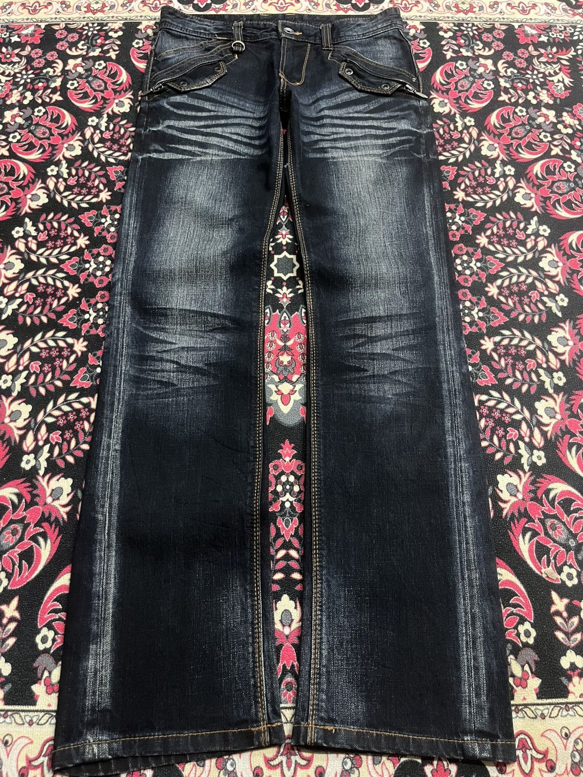 Tornado Mart Vintage Nicole Club For Men Dark Faded Washed Flare Jeans Size US 30 / EU 46 - 1 Thumbnail