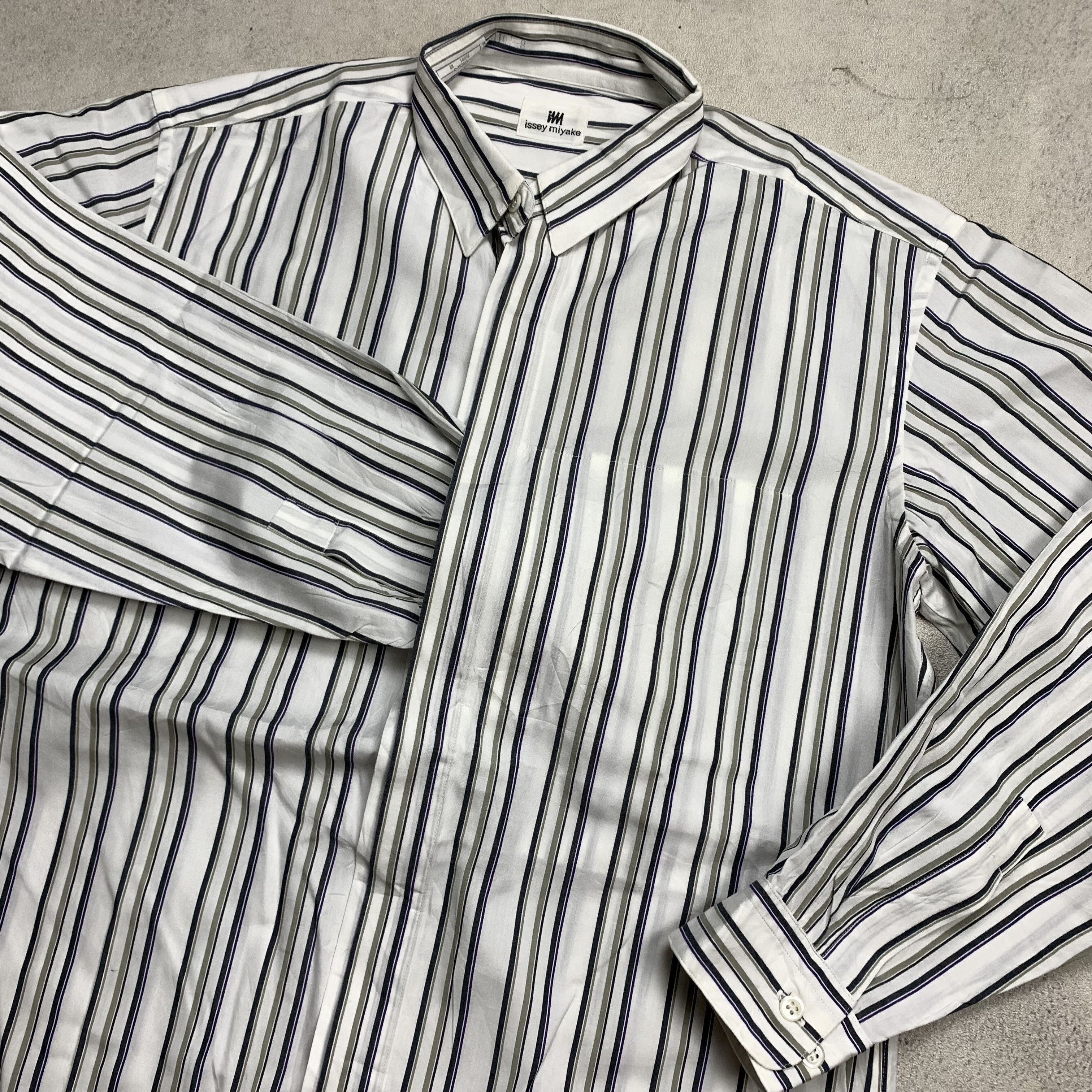 Issey Miyake Issey Miyake Striped Button Up Shirt Size US M / EU 48-50 / 2 - 4 Thumbnail