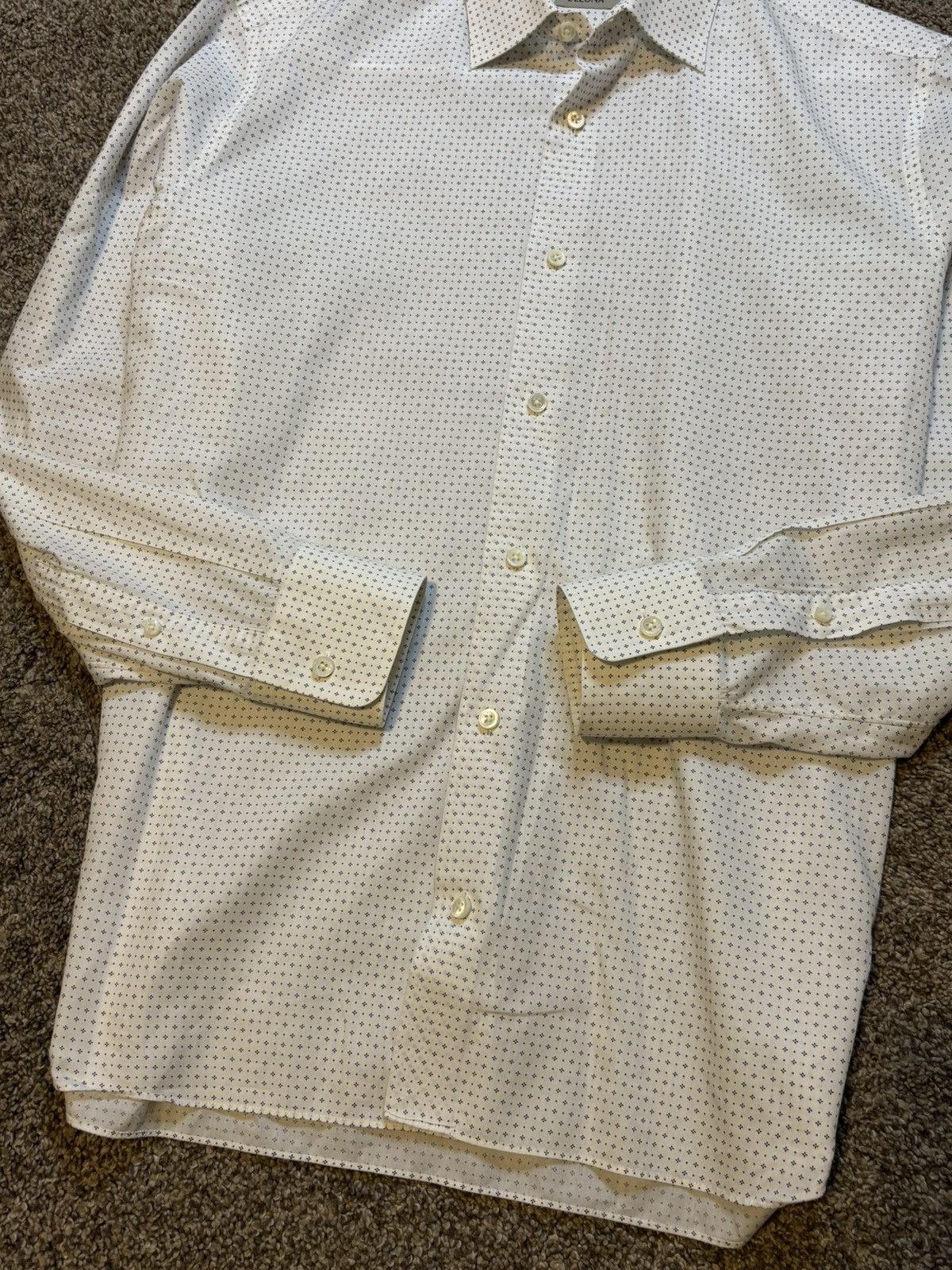 Z Zegna Z Zegna Men's Shirt Fine Cotton Slim Fit Stripe Ermenegildo Size US L / EU 52-54 / 3 - 10 Thumbnail