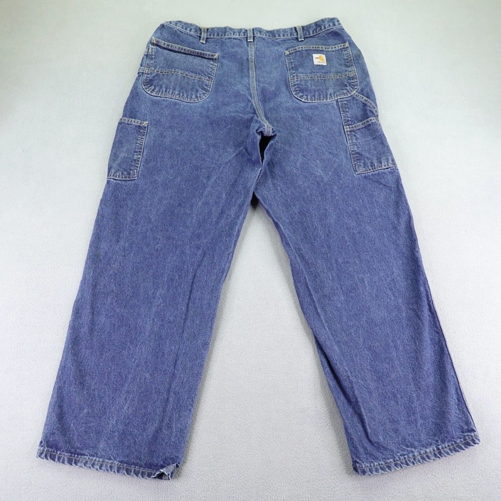 Carhartt VINTAGE Carhartt Jeans Men 40X30 Blue Denim Dungaree Flame Resistant Workwear Size US 38 / EU 54 - 6 Thumbnail