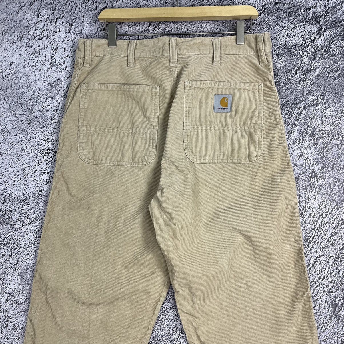 Carhartt × Carhartt Wip × Vintage 🦖VINTAGE🦖 Carhartt WIP Corduroy Beige Simple Pants Velvet Size US 33 - 9 Thumbnail