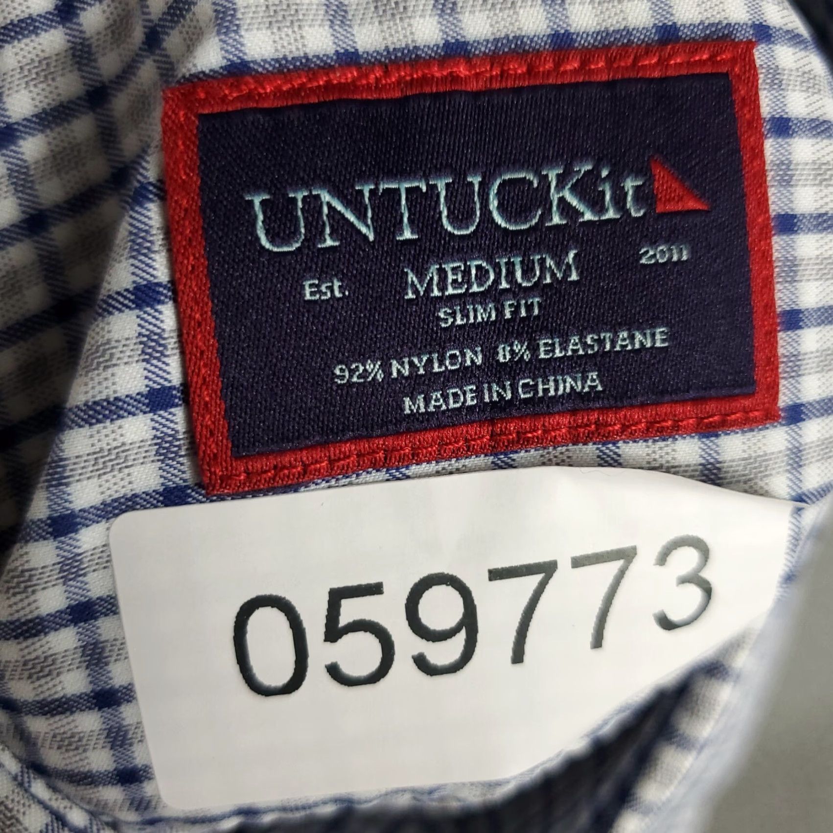UNTUCKit UNTUCKit Blue Plaid Button-Up Shirt Mens Medium Slim Fit Long Sleeve Casual Size US M / EU 48-50 / 2 - 8 Thumbnail