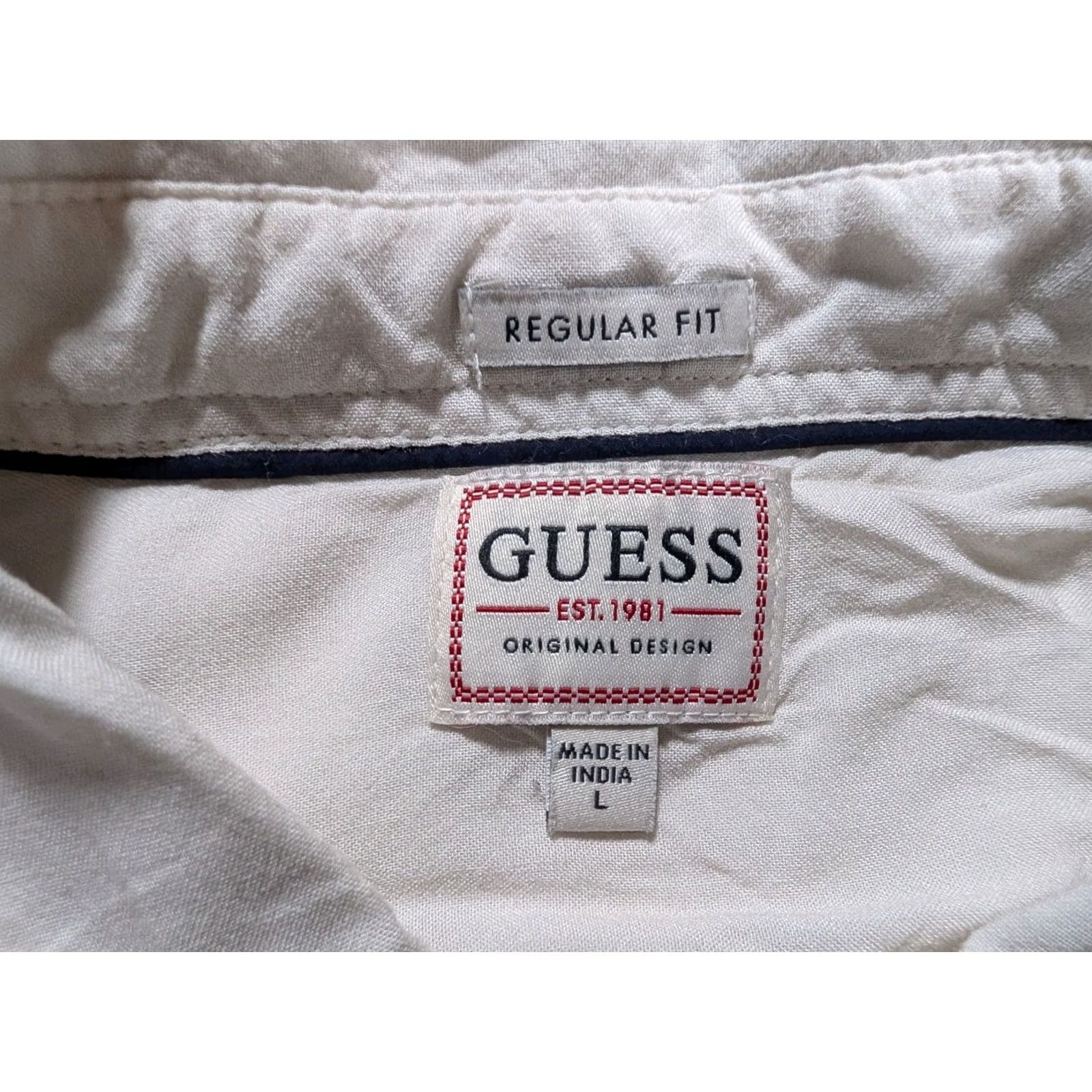Guess GUESS Shirt Mens Large Regular Hawaiian Birds Japanese Mountains 100% Viscose Short Sleeve Button-Up White Pattern Watercolor Painting Multicolor? Size US L / EU 52-54 / 3 - 3 Thumbnail