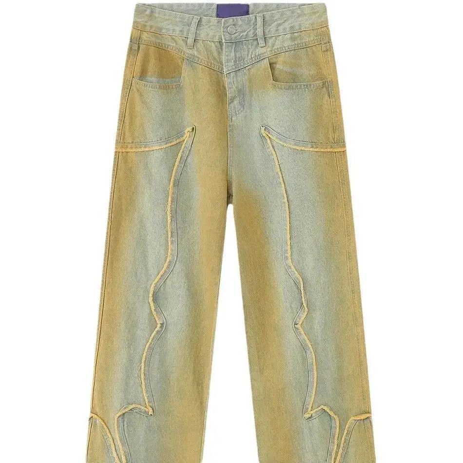Japanese Brand Retro loose washed denim jeans Size US 32 / EU 48 - 5 Thumbnail