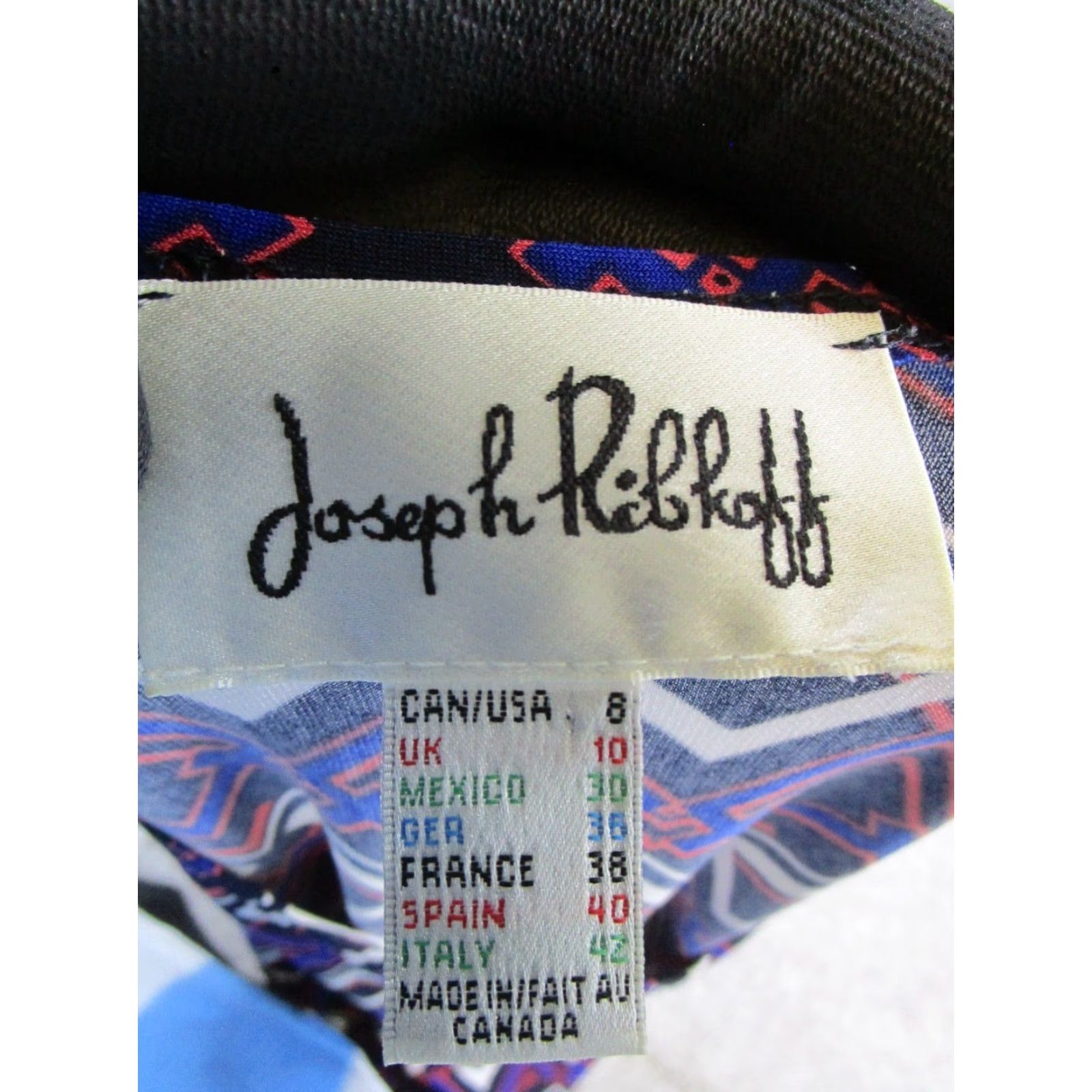 Joseph Ribkoff VINTAGE Joseph Ribkoff Dress Womens 8 Blue White Orange Bodycon Size M / US 6-8 / IT 42-44 - 3 Thumbnail