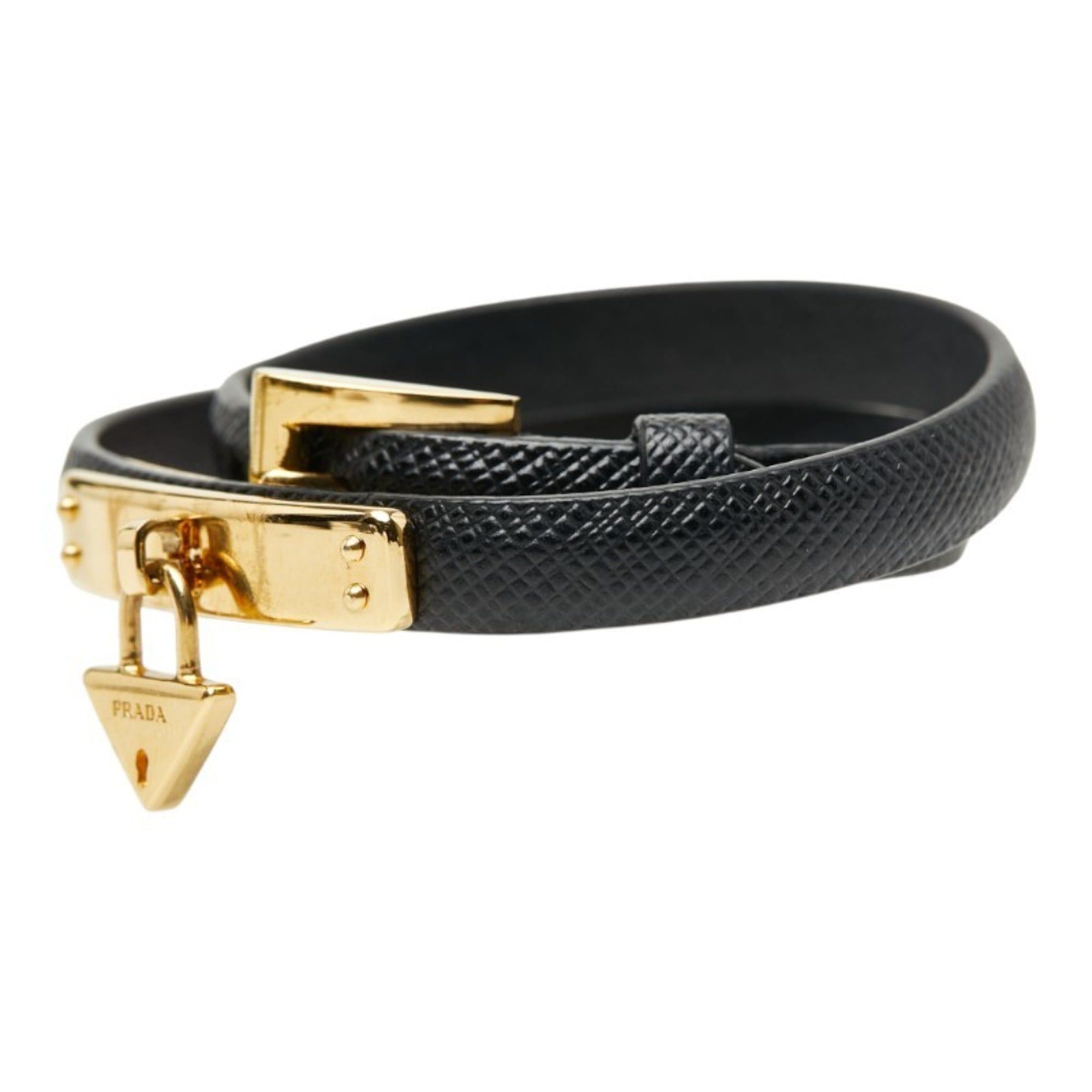 Prada Prada bracelet in black Saffiano leather for women. Size ONE SIZE - 1 Thumbnail