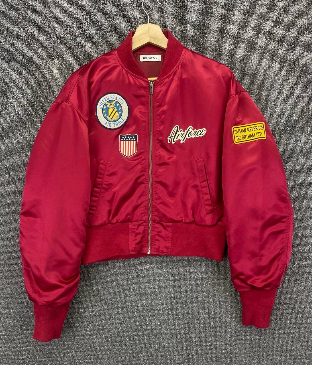 Vintage Browny U.S Air Force Military Red Bomber Jacket
