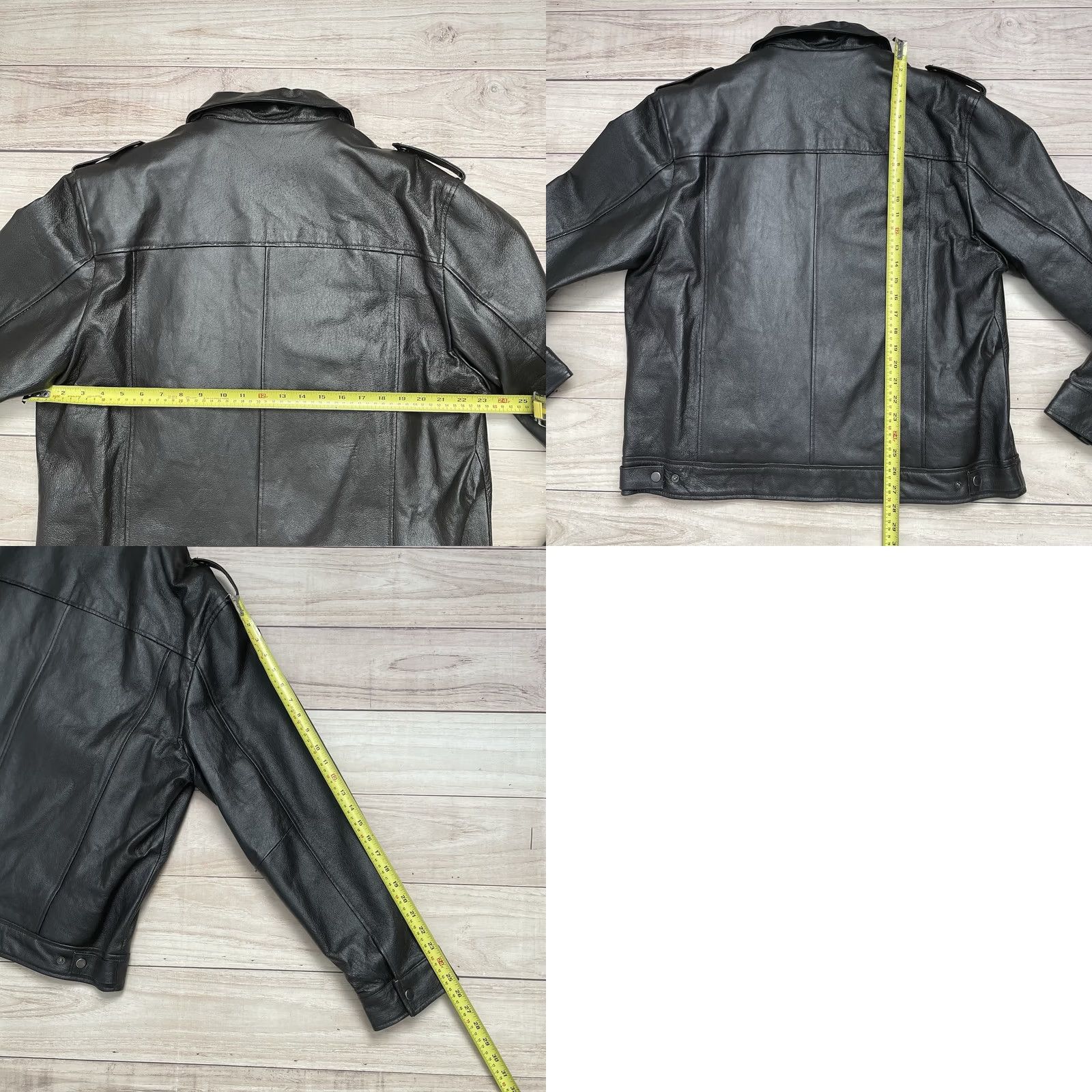 Vintage VTG Excelled Men’s Leather Jacket Full Zip Lined Biker Bomber Coat 90s Black L Men’s Jacket Size US L / EU 52-54 / 3 - 9 Thumbnail