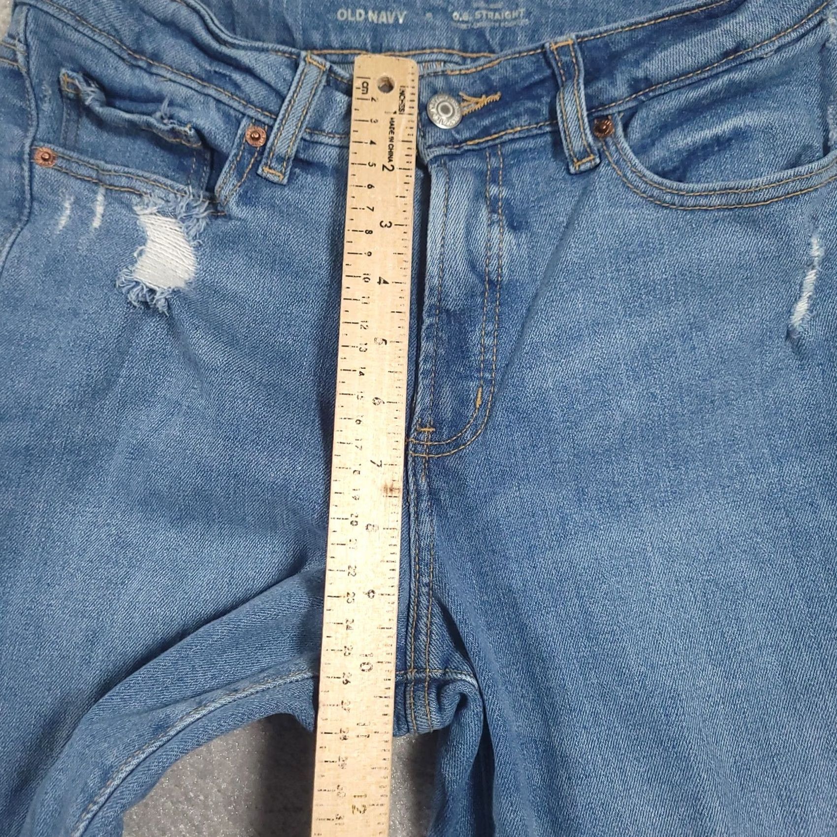 Old Navy Old Navy Women O.G. Straight Blue Secret Smooth Pockets High-Rise Jeans Size 6 Size 28" / US 6 / IT 42 - 6 Thumbnail