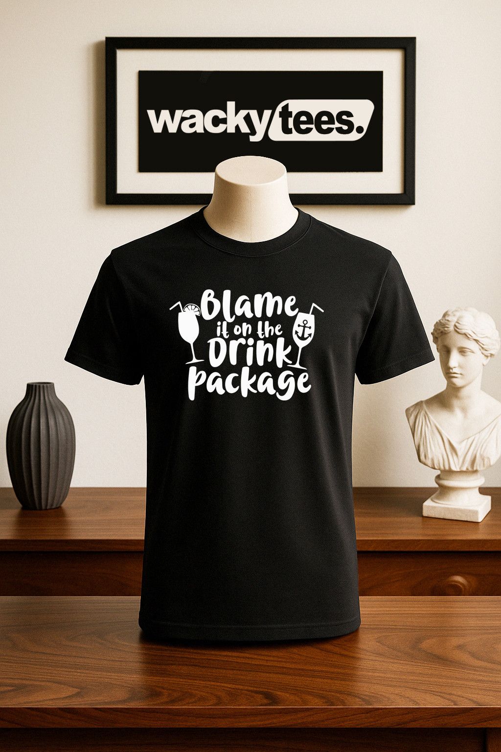 Other Blame It On The Drink Package Cruise Graphic Tee Shirt Size US L / EU 52-54 / 3 - 3 Thumbnail