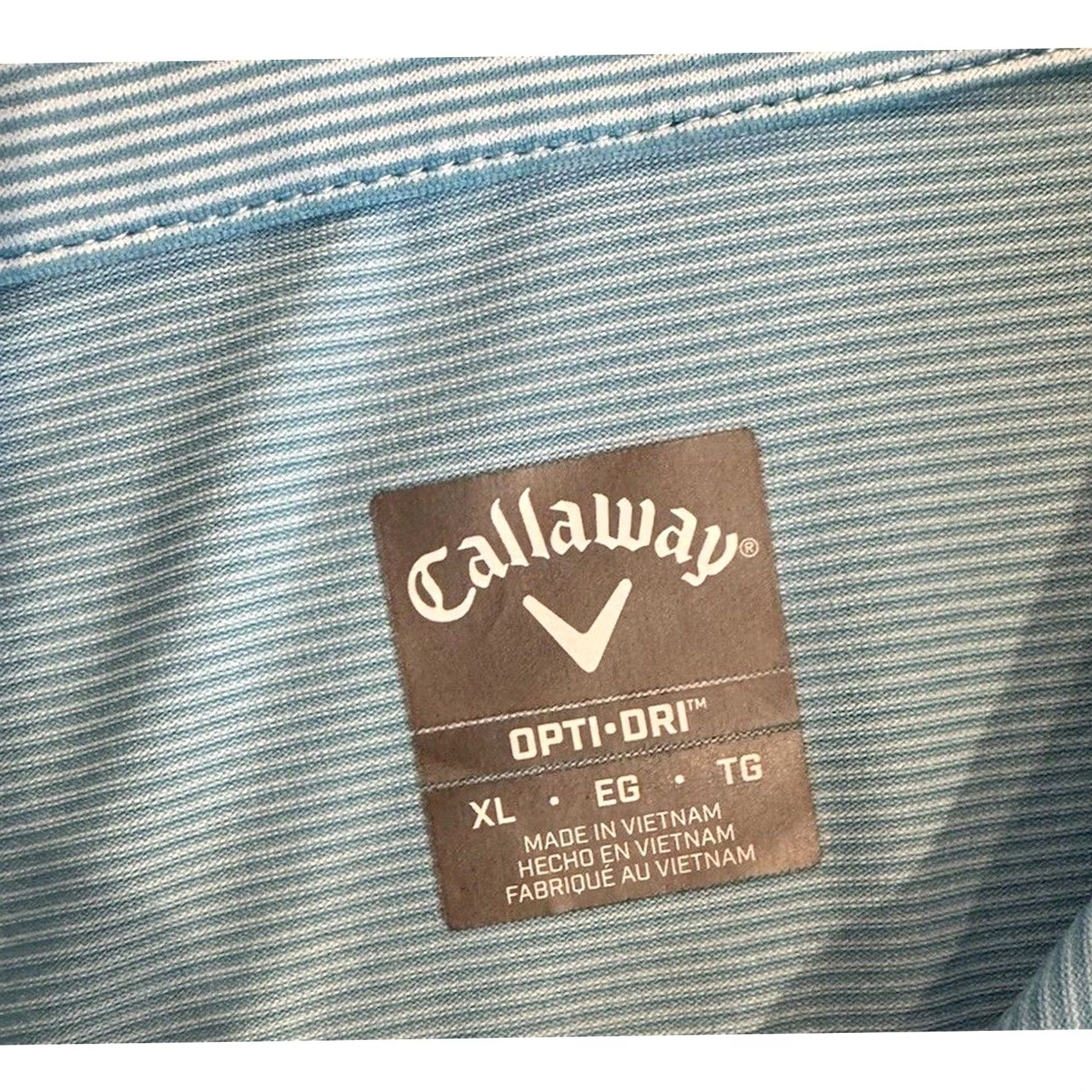 Callaway Callaway Mens Golf Polo Size XL Blue Striped Size US XL / EU 56 / 4 - 3 Thumbnail