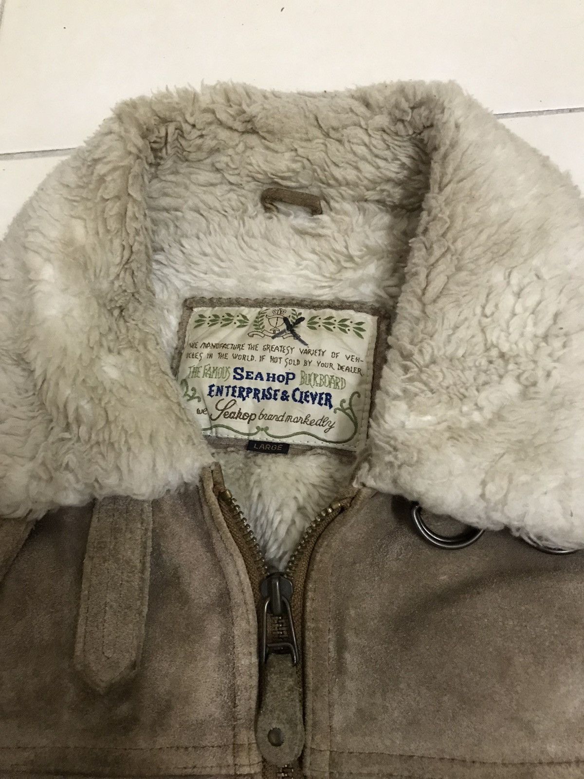 Japanese Brand Vintage Seahop Suede Leather Sherpa Jacket Size US M / EU 48-50 / 2 - 7 Thumbnail