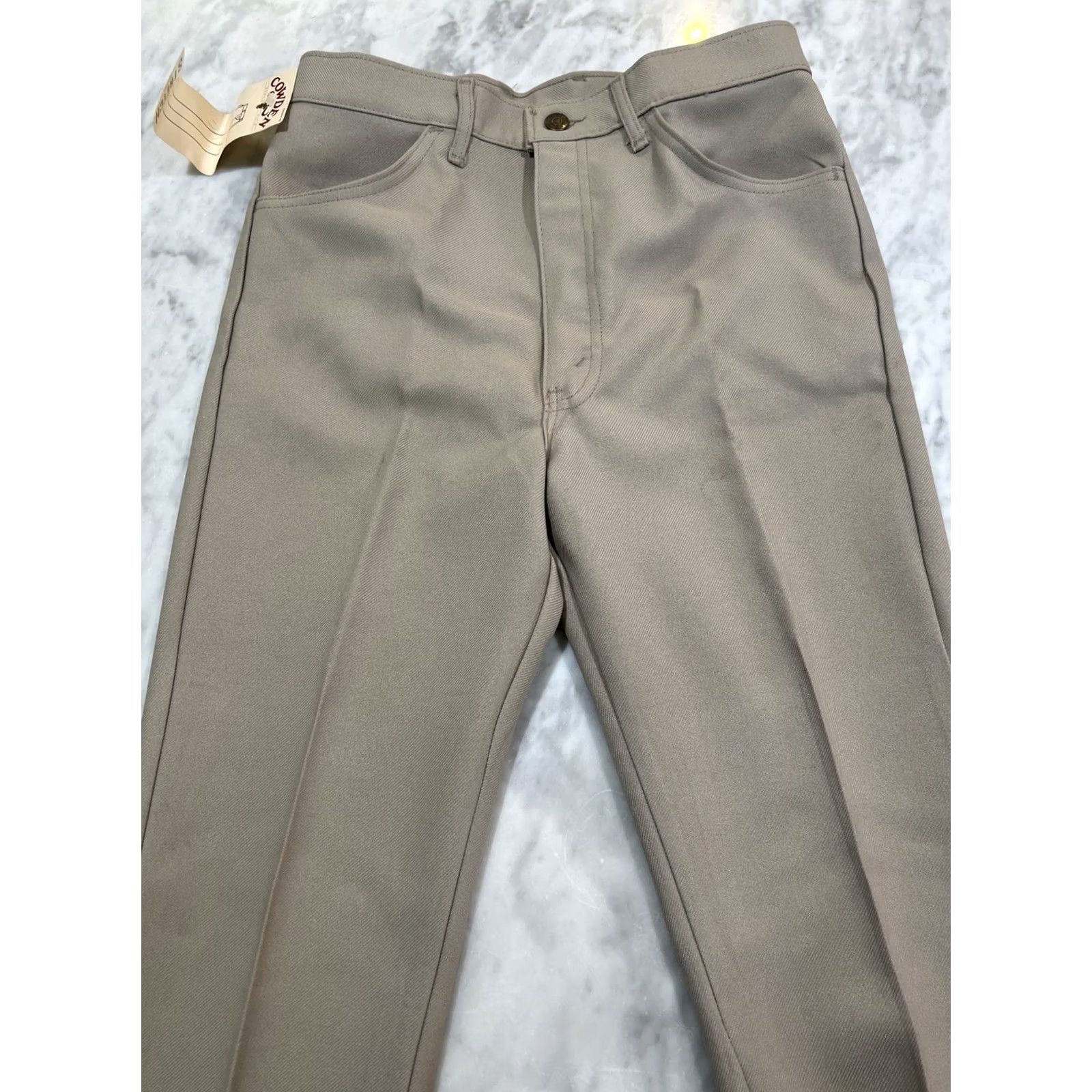 Vintage VINTAGE Cowden Western Pants Men’s 31x34L Tan 666 USA NWT Stretch Polyester Mod GoGo Size US 31 - 6 Thumbnail