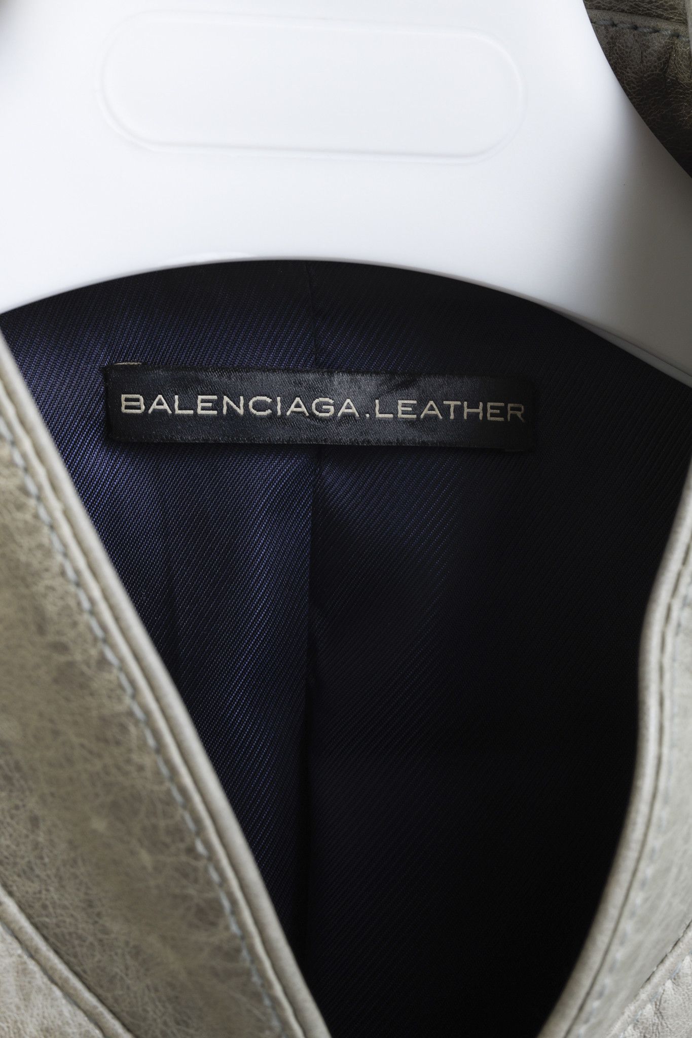 Balenciaga Balenciaga 2008 Arena Goat Leather Grey Navy Zip Bomber Size M / US 6-8 / IT 42-44 - 4 Thumbnail