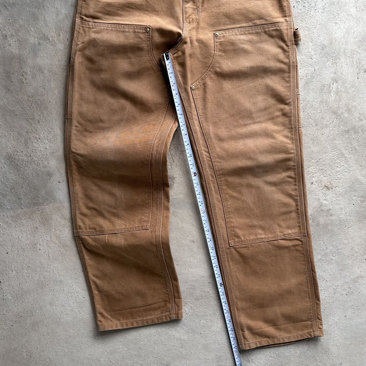 Carhartt (33x31.5) Crazy Faded 90s Carhartt Double Knee Brown/Tan Size US 33 - 6 Thumbnail