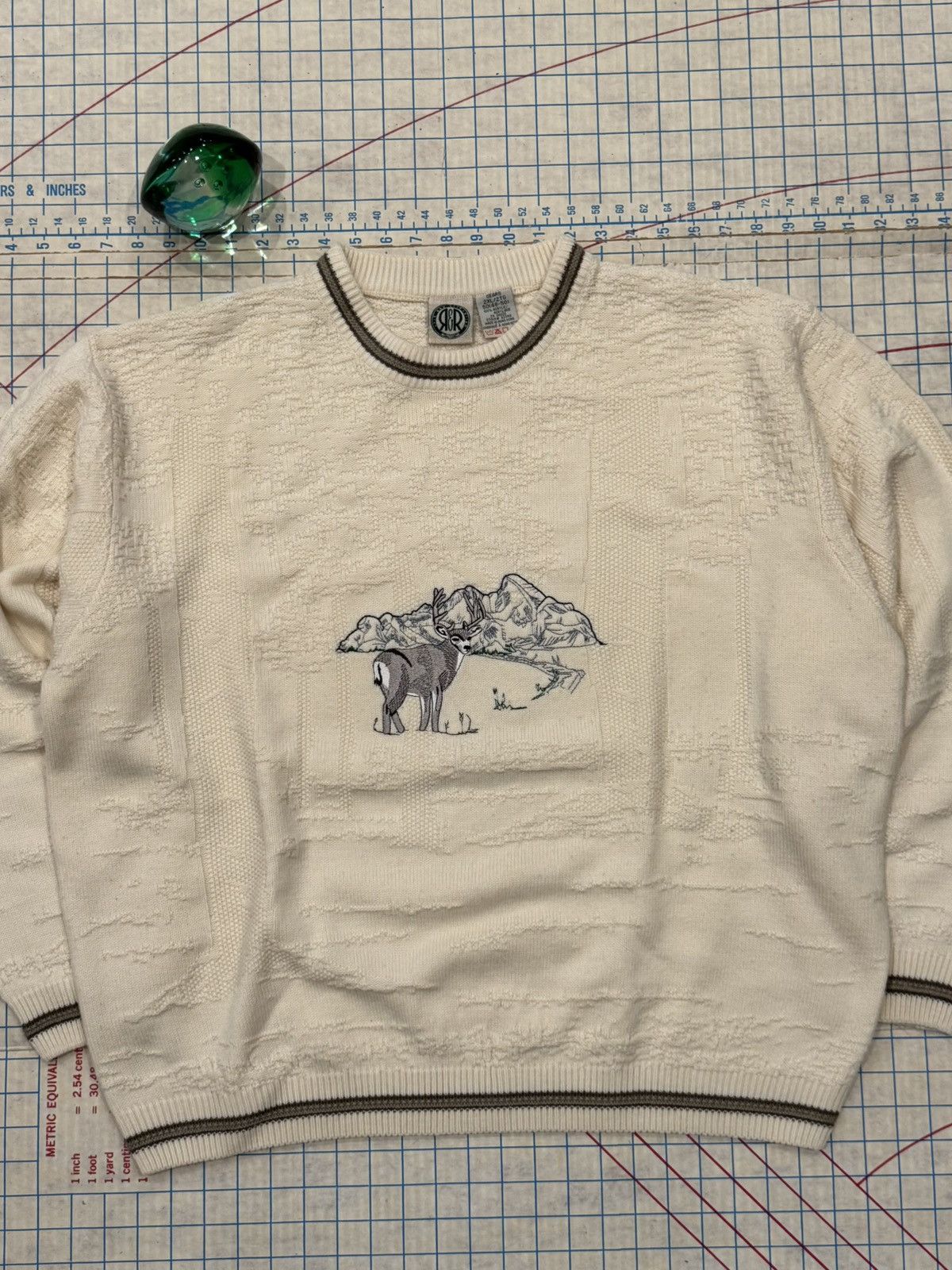 Sears Vintage Sears R&R Embroidered Deer Knit Sweater White XXL Size US XXL / EU 58 / 5 - 2 Thumbnail