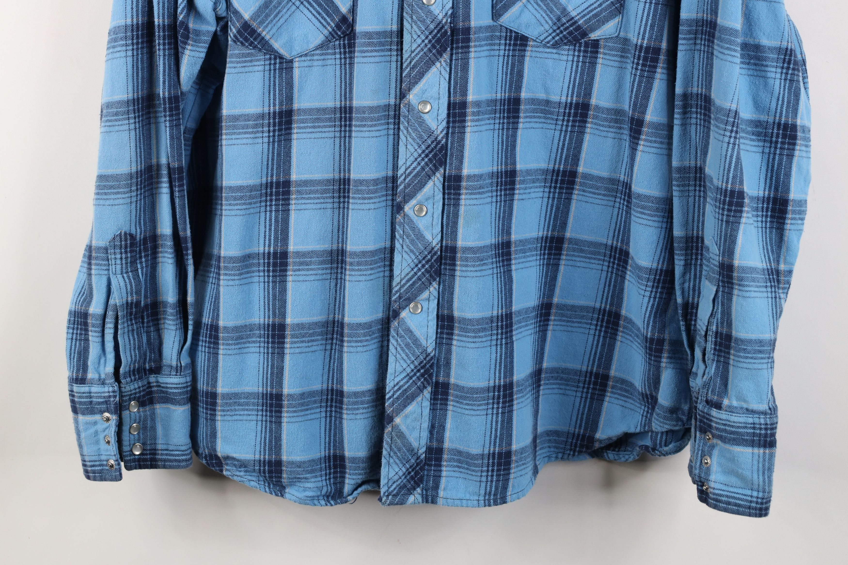 Wrangler Vintage 90s Y2K Wrangler Rodeo Flannel Button Shirt Plaid Size US XL / EU 56 / 4 - 3 Thumbnail