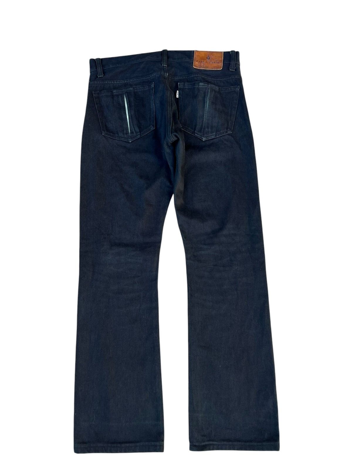 Vintage Vintage Celt & Cobra Japan Fade Black Denim Flare Jeans Size US 30 / EU 46 - 16 Thumbnail