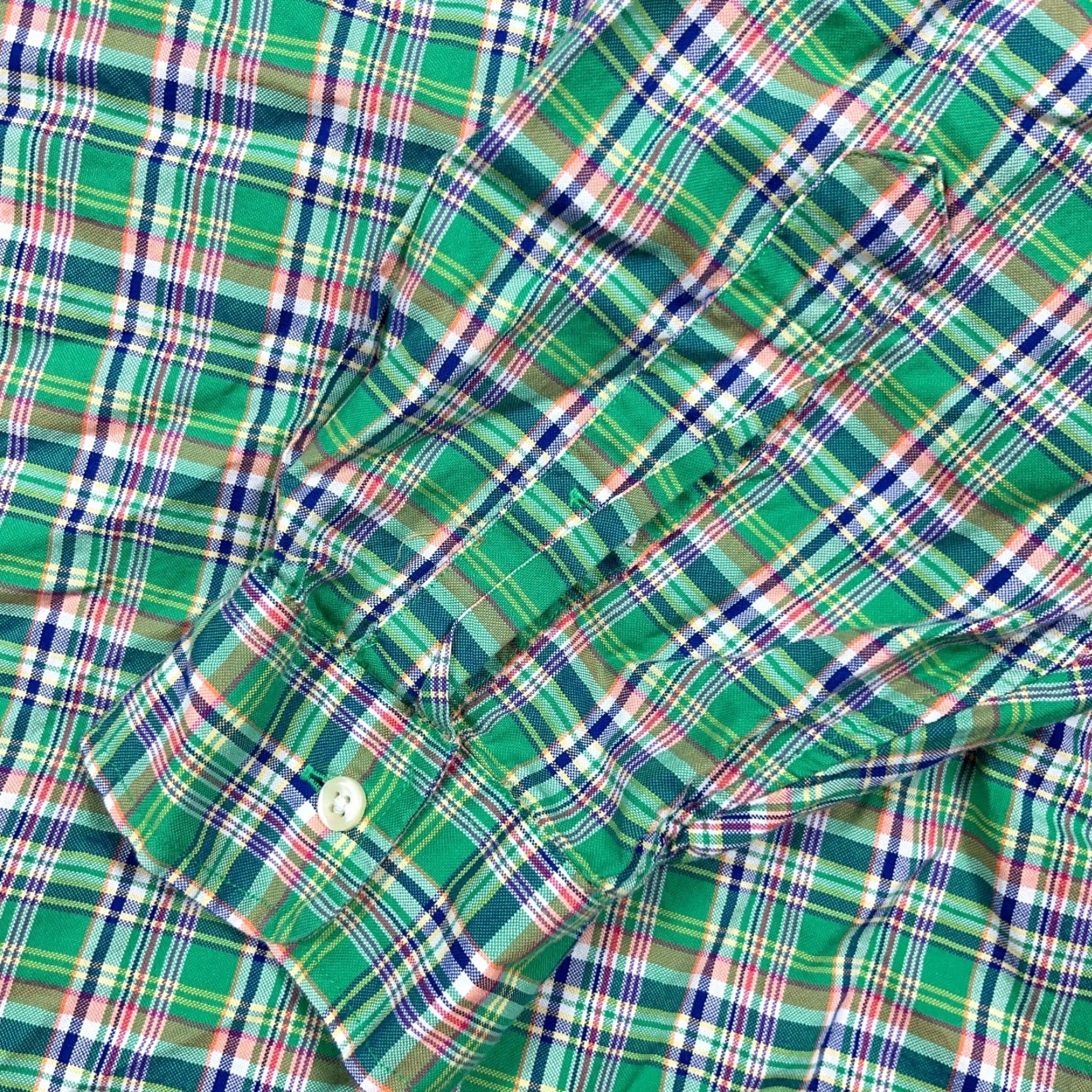 Ralph Lauren Ralph Lauren Button-Up Shirt Men Big 3XB Green Plaid OCBD Oxford Collar Long Sleeve Casual Vintage: No Size 48R - 4 Thumbnail