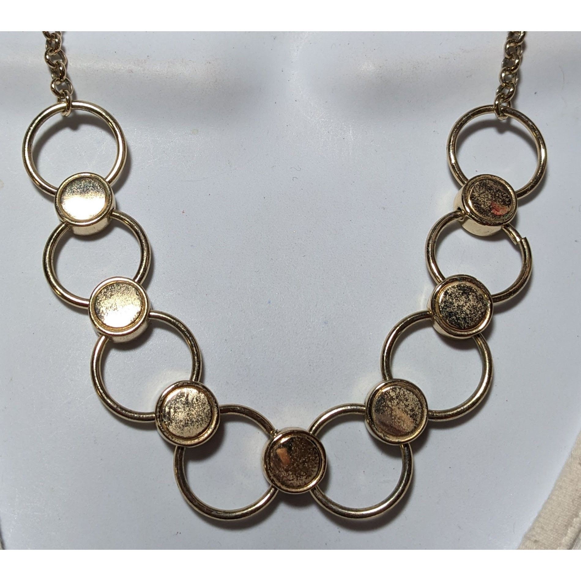 Other Unique Modern Interlinked Gold Ring Necklace Size ONE SIZE - 4 Thumbnail