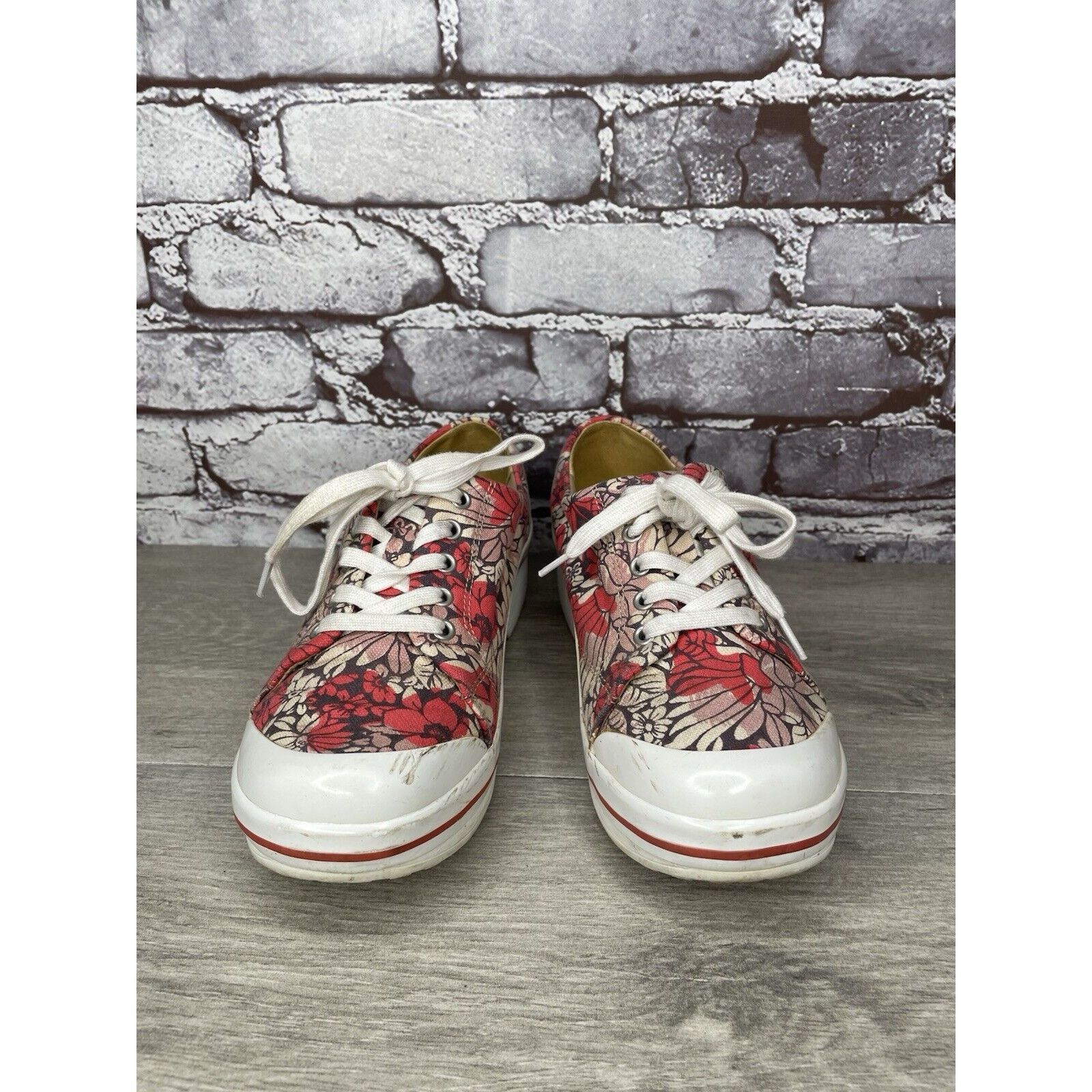 Other Dansko Veda Vegan Red Floral Lace Up Sneaker Clogs Shoes Wom Size US 6.5 / IT 36.5 - 9 Thumbnail