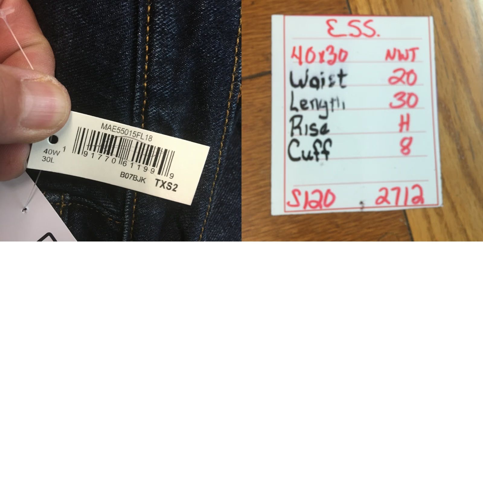 Essentials Amazon Essentials Mens Athletic Fit High Rise Jeans Denim Blue 40X30 Regular 5-Pocket Button Zipper Belt Loops Stretch Comfort Straight Size US 40 / EU 56 - 8 Thumbnail