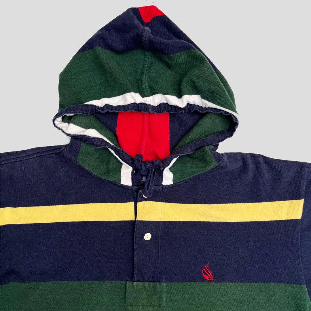 Nautica × Vintage Nautica 1990 90s Vintage Striped Logo Hoodie Sweatshirt Size US M / EU 48-50 / 2 - 2 Thumbnail